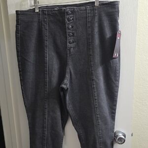 No Boundaries High Rise Crop Skinny Black Jeans Size 21